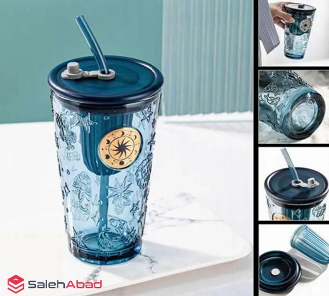 فروش عمده ماگ اسموتی بلور آبی صافی دار