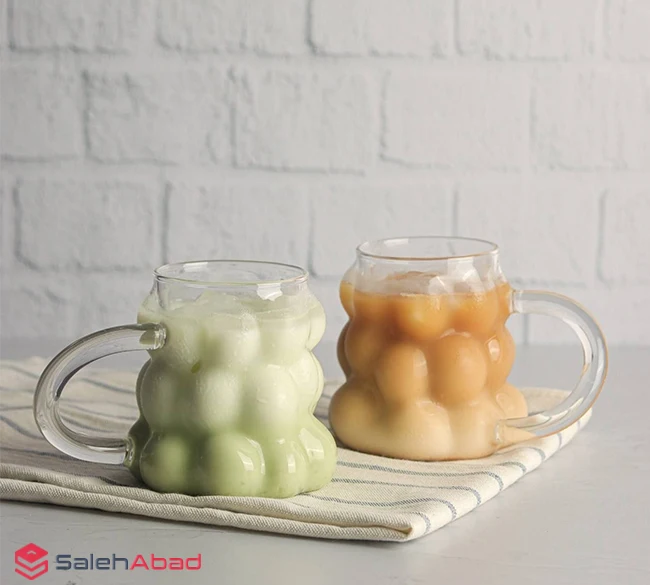 فروش عمده ماگ پیرکس حبابی دسته دار