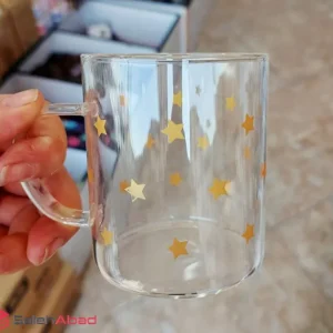 فروش عمده ماگ پیرکس استوانه طرح ستاره