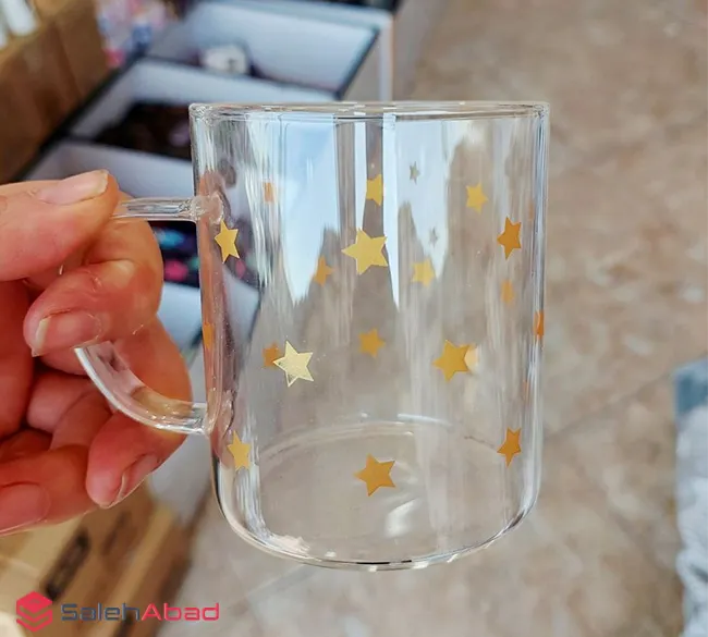 فروش عمده ماگ پیرکس استوانه طرح ستاره