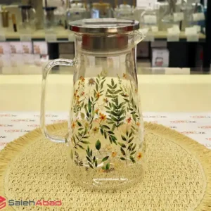 فروش عمده پارچ آب پیرکس گلدار درب استیل