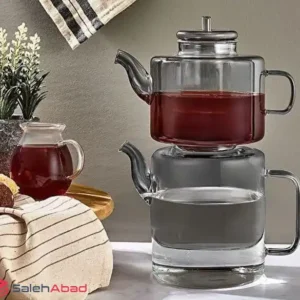 فروش عمده کتری قوری استوانه پیرکس دودی