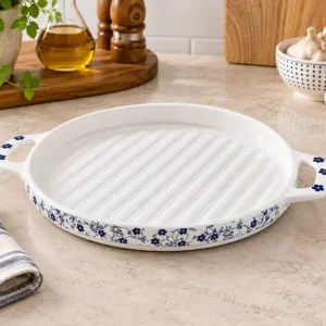 فروش عمده تابه گریل سرامیکی گل آبی