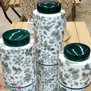 فروش عمده جینجر جار سرامیکی پرنده سبز