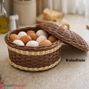 فروش عمده سبد حصیری گرد درب دار