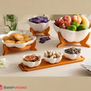 فروش عمده سرویس پذیرایی سرامیکی گل زیر چوبی