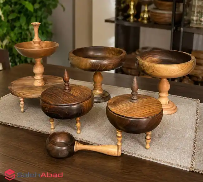 فروش عمده سرویس پذیرایی چوب گردو 6 تکه