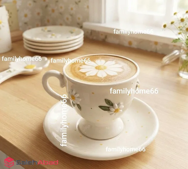 فروش عمده فنجان و نعلبکی گل بابونه