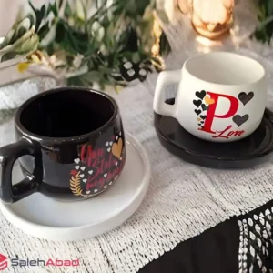 فروش عمده فنجان زیره دار طرح لاو باریز