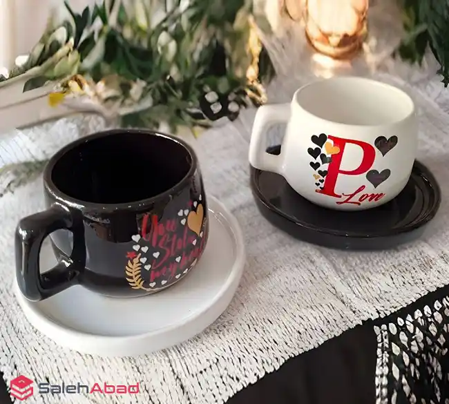 فروش عمده فنجان زیره دار طرح لاو باریز