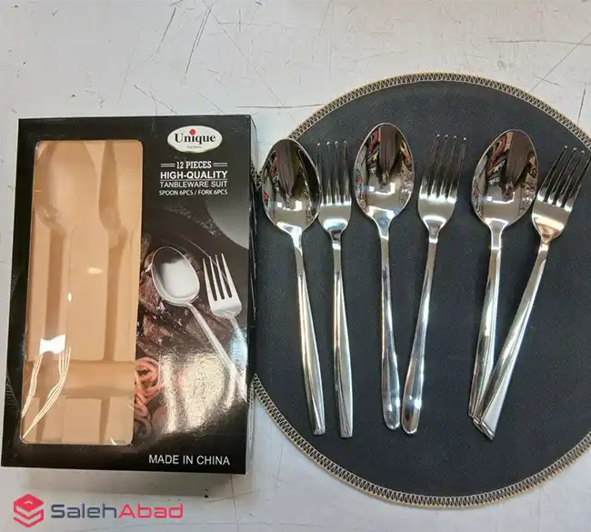 فروش عمده قاشق و چنگال یونیک جعبه مشکی