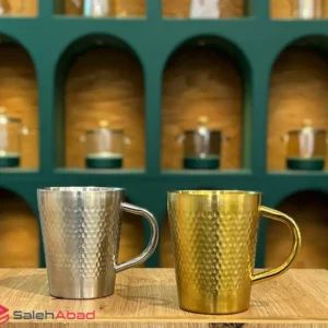 فروش عمده لیوان استیل دسته دار چکشی