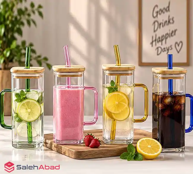 فروش عمده ماگ اسموتی درب چوبی نی دار
