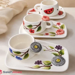 فروش عمده ماگ و زیر ماگی سرامیکی برجسته