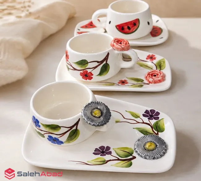 فروش عمده ماگ و زیر ماگی سرامیکی برجسته