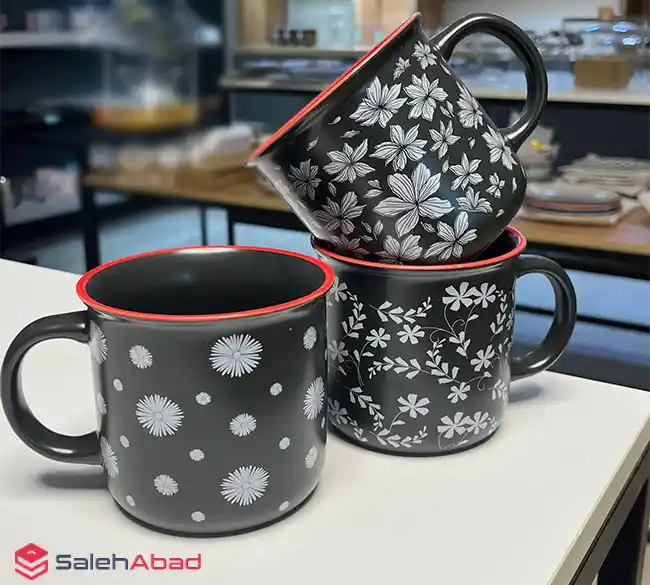 فروش عمده ماگ سرامیکی طرح گل بهاره مات