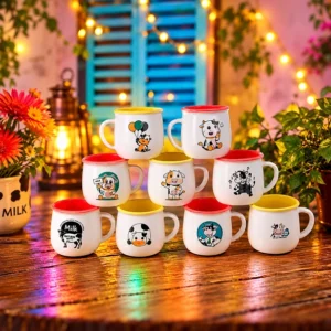 ماگ سرامیکی داخل‌ رنگی طرح فانتزی گاو