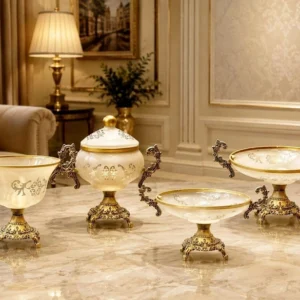 سرویس پذیرایی ۴ تکه طرح پرنسا عسلی