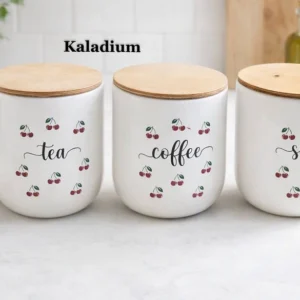 ست پاسماوری سرامیکی درب چوبی طرح آلبالو