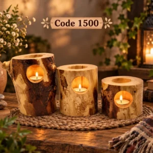 فروش عمده جاشمعی تنه درخت وارمری 3 عددی