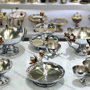 سرویس پذیرایی فلزی ۵ تکه مدل نیلوفر