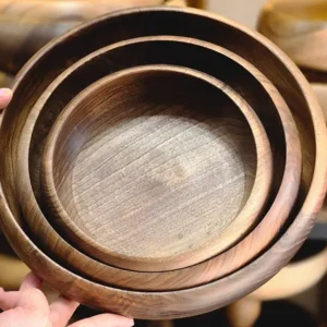 ست کاسه خمره‌ ای چوب گردو ۳ تکه