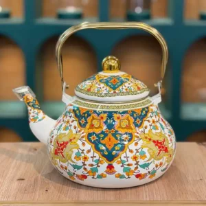 فروش عمده کتری لعابی گلدار 2.5 لیتری
