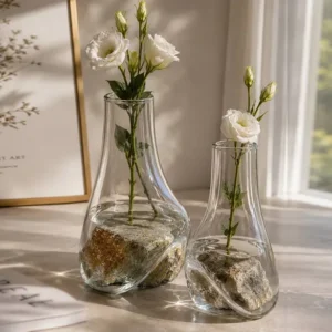گلدان شیشه‌ای دفرمه مدل صخره